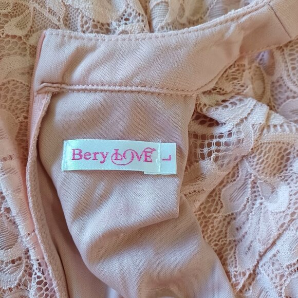 Bery Love Juniors Women's Lyrical Dance Dress Lace Size L Salmon Color Sleeveles - Picture 11 of 13